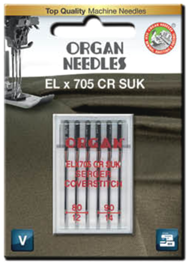 Overlock: ELx705 Chromium SUK - 80/90 - Organ Needles